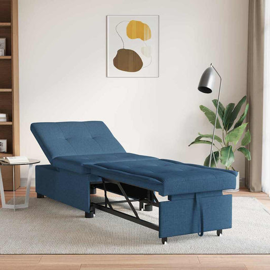 Sofa Bett Blau 194 x 67 x 37 cm Stoff