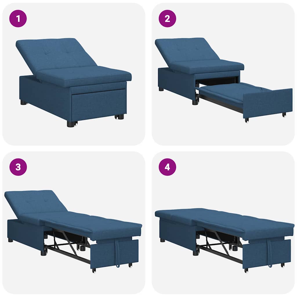 Sofa Bett Blau 194 x 67 x 37 cm Stoff