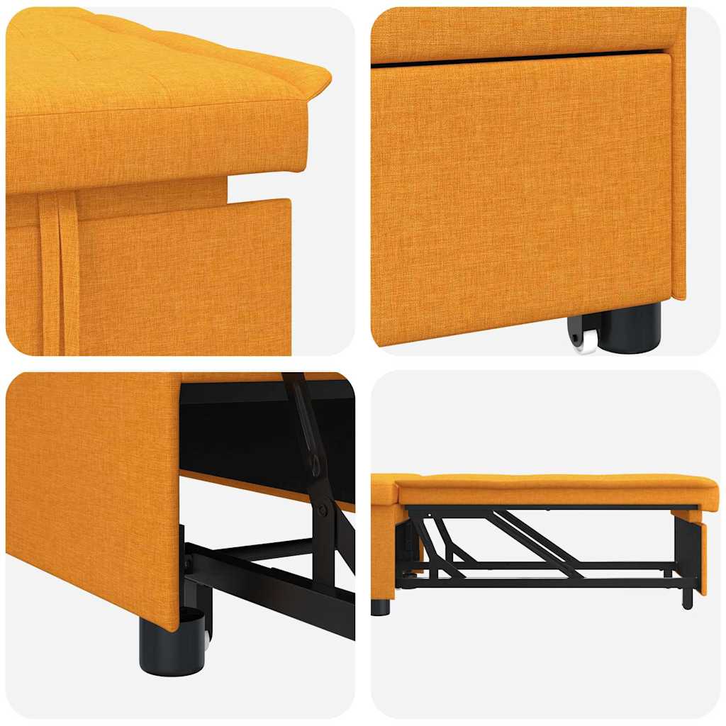 Sofa Bett Dunkelgelb 194 x 67 x 37 cm Stoff