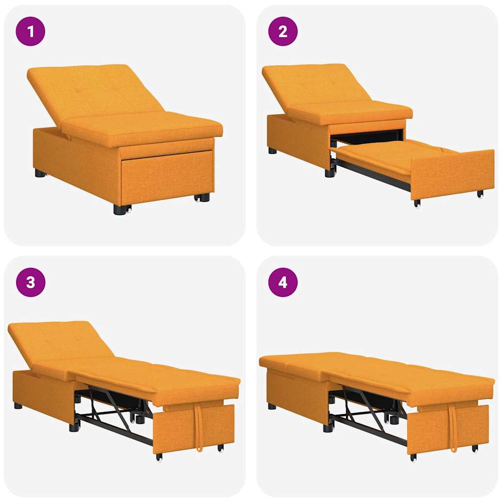 Sofa Bett Dunkelgelb 194 x 67 x 37 cm Stoff