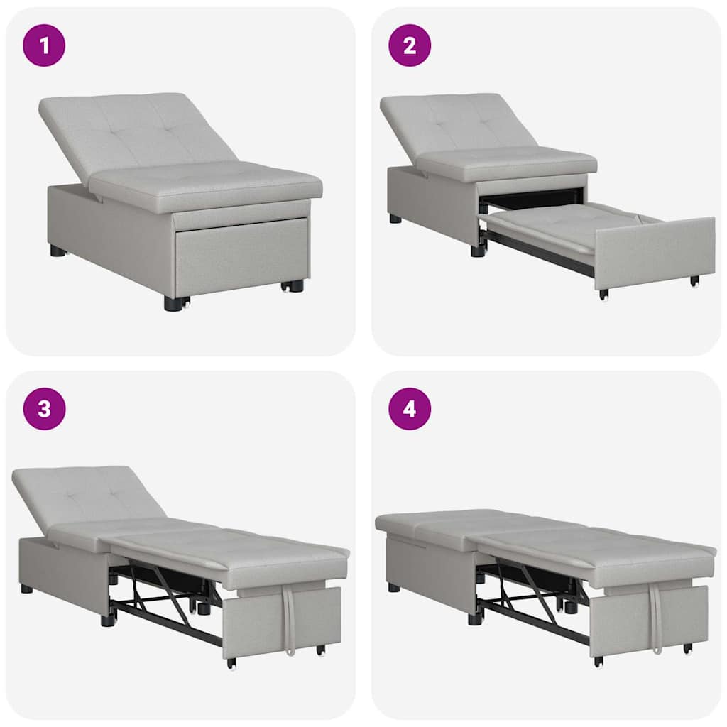 Sofa Bett Grau 194 x 67 x 37 cm Stoff