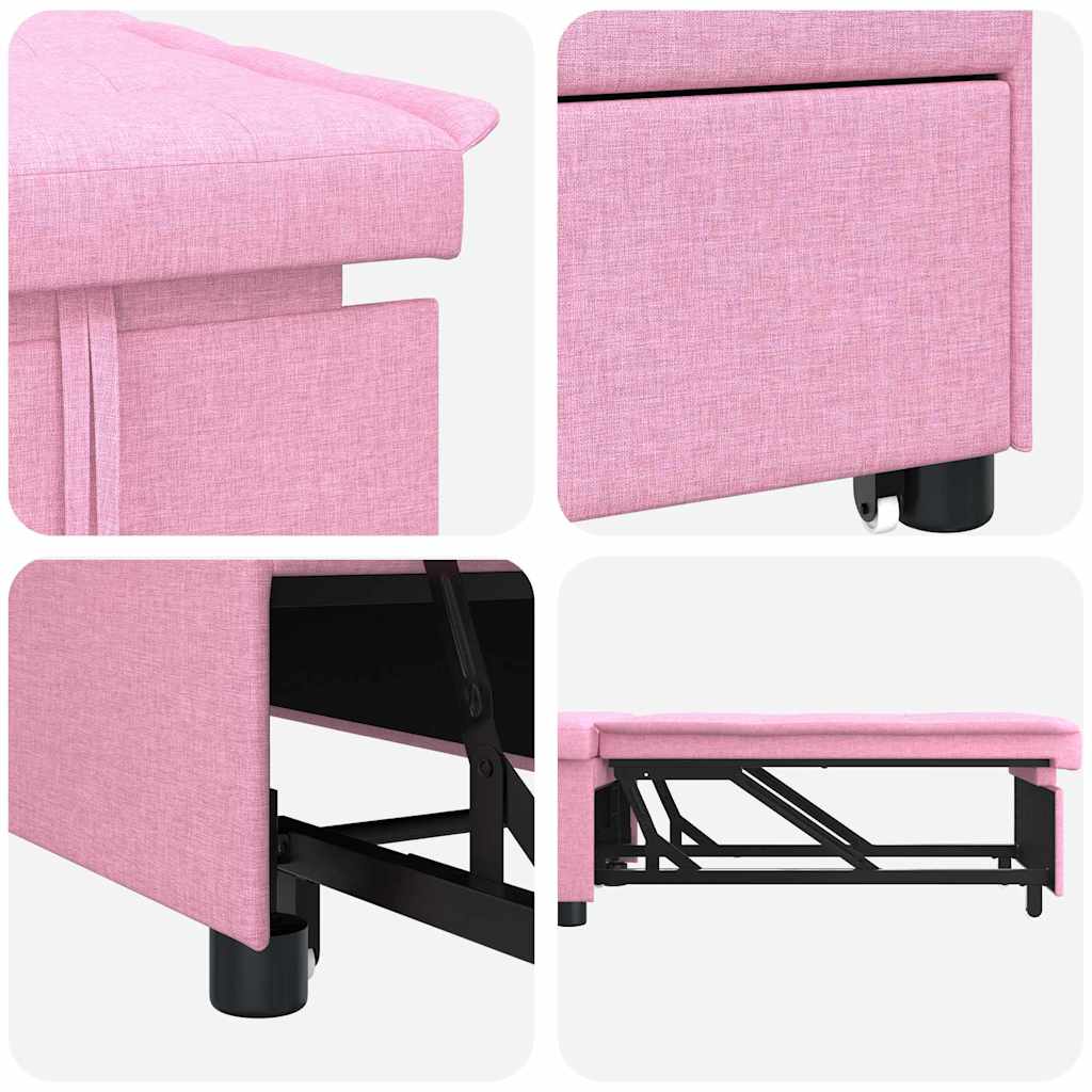 Sofa Bett Rosa 194 x 67 x 37 cm Stoff