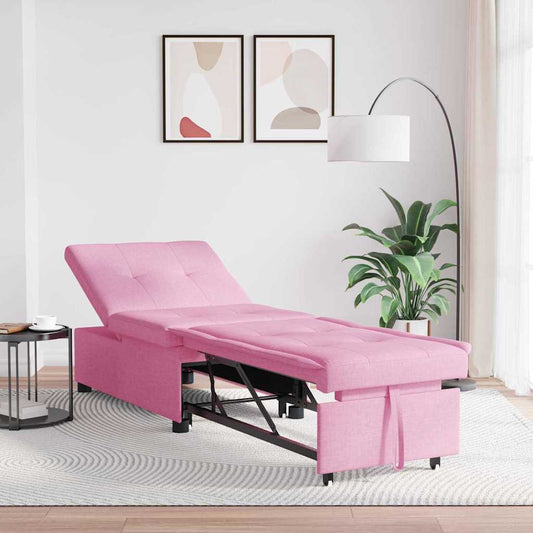 Sofa Bett Rosa 194 x 67 x 37 cm Stoff
