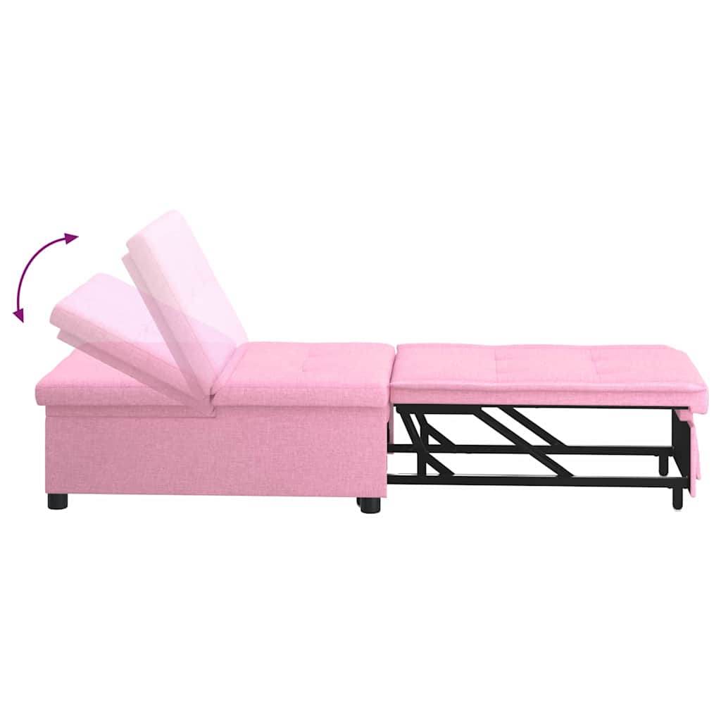 Sofa Bett Rosa 194 x 67 x 37 cm Stoff