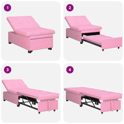 Sofa Bett Rosa 194 x 67 x 37 cm Stoff
