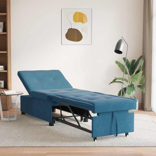 Schlafsofa Blau 67 x 194 x 38 cm Samt