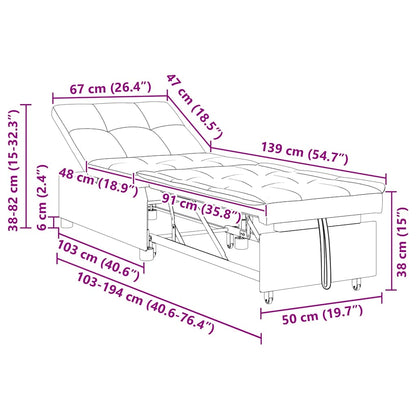 Schlafsofa Blau 67 x 194 x 38 cm Samt