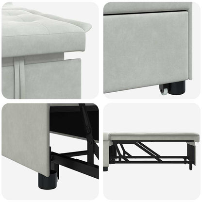 Schlafsofa Hellgrau 67 x 194 x 38 cm Samt