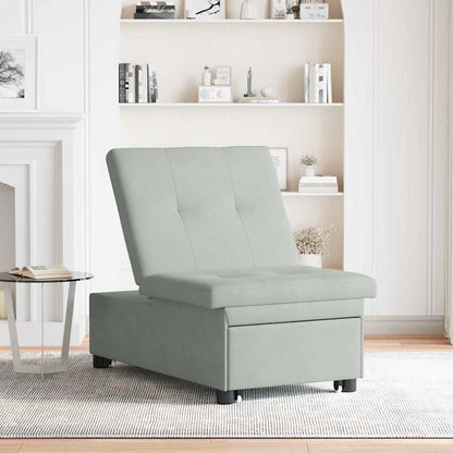 Schlafsofa Hellgrau 67 x 194 x 38 cm Samt