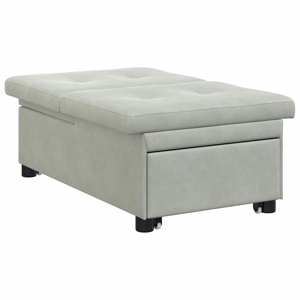 Schlafsofa Hellgrau 67 x 194 x 38 cm Samt