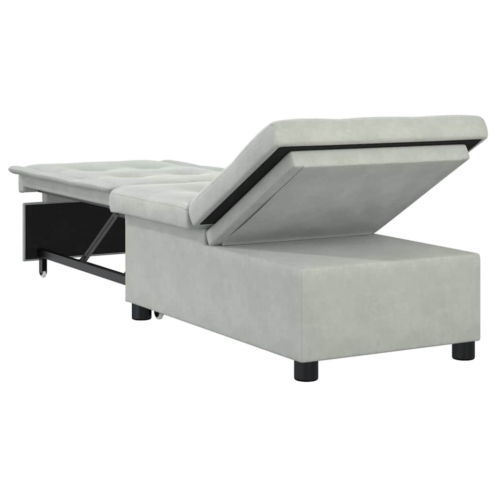 Schlafsofa Hellgrau 67 x 194 x 38 cm Samt