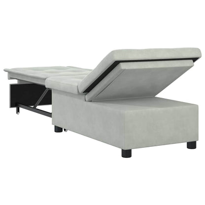Schlafsofa Hellgrau 67 x 194 x 38 cm Samt