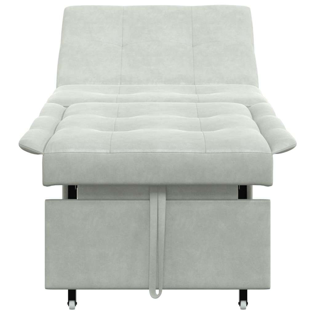 Schlafsofa Hellgrau 67 x 194 x 38 cm Samt
