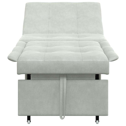 Schlafsofa Hellgrau 67 x 194 x 38 cm Samt