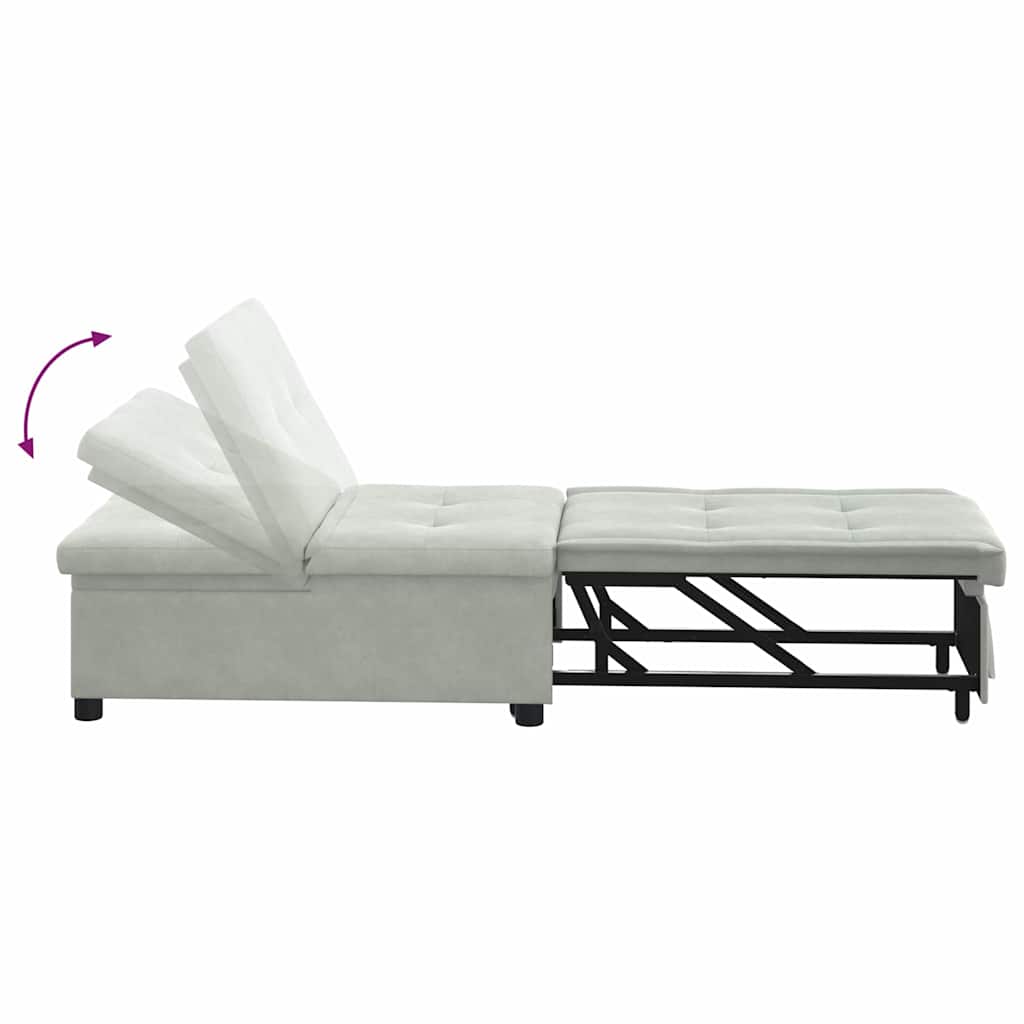 Schlafsofa Hellgrau 67 x 194 x 38 cm Samt