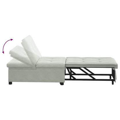 Schlafsofa Hellgrau 67 x 194 x 38 cm Samt