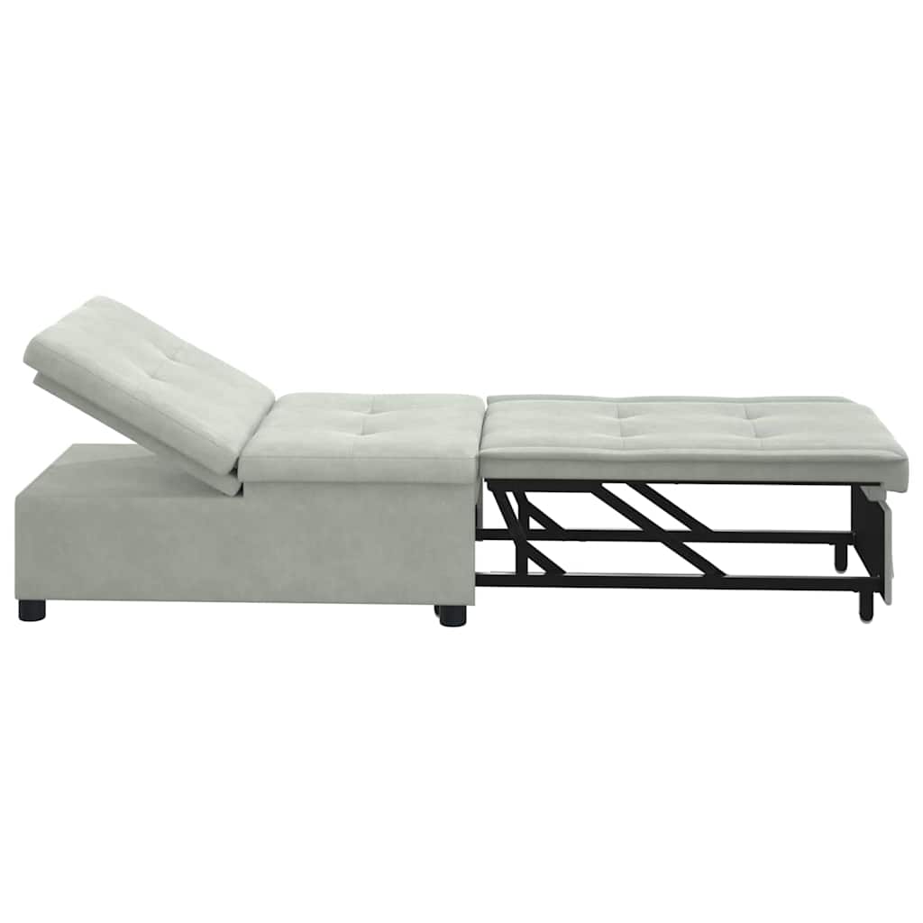 Schlafsofa Hellgrau 67 x 194 x 38 cm Samt