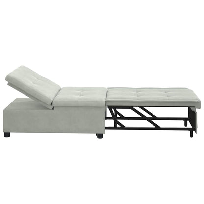 Schlafsofa Hellgrau 67 x 194 x 38 cm Samt