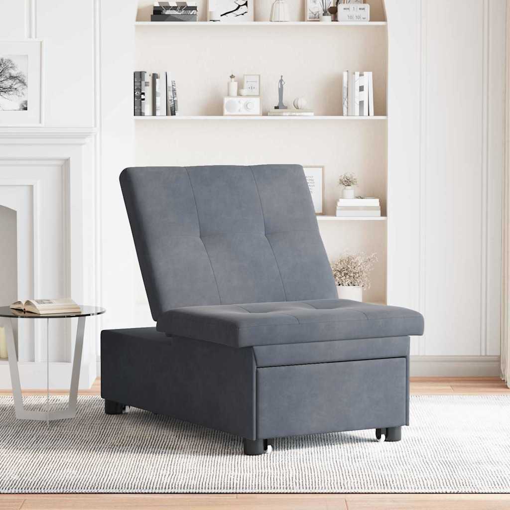 Schlafsofa Dunkelgrau 67 x 194 x 38 cm Samt