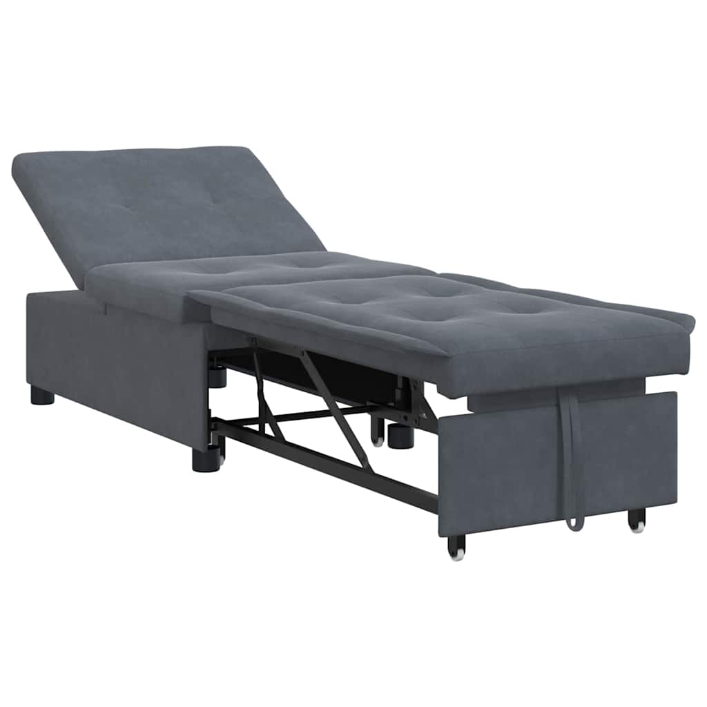 Schlafsofa Dunkelgrau 67 x 194 x 38 cm Samt