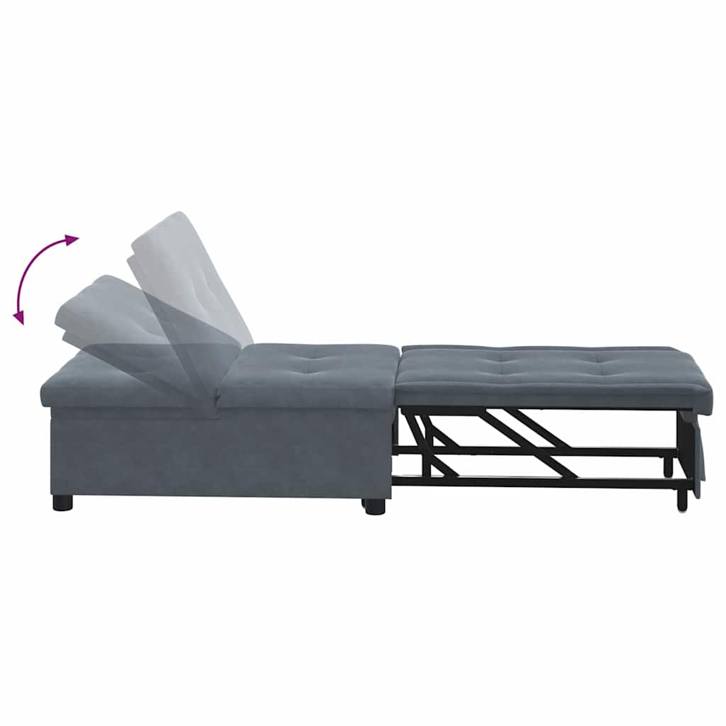 Schlafsofa Dunkelgrau 67 x 194 x 38 cm Samt