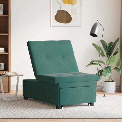 Schlafsofa Dunkelgrün 67 x 194 x 38 cm Samt