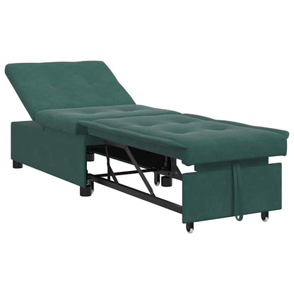 Schlafsofa Dunkelgrün 67 x 194 x 38 cm Samt
