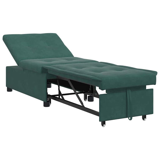 Schlafsofa Dunkelgrün 67 x 194 x 38 cm Samt