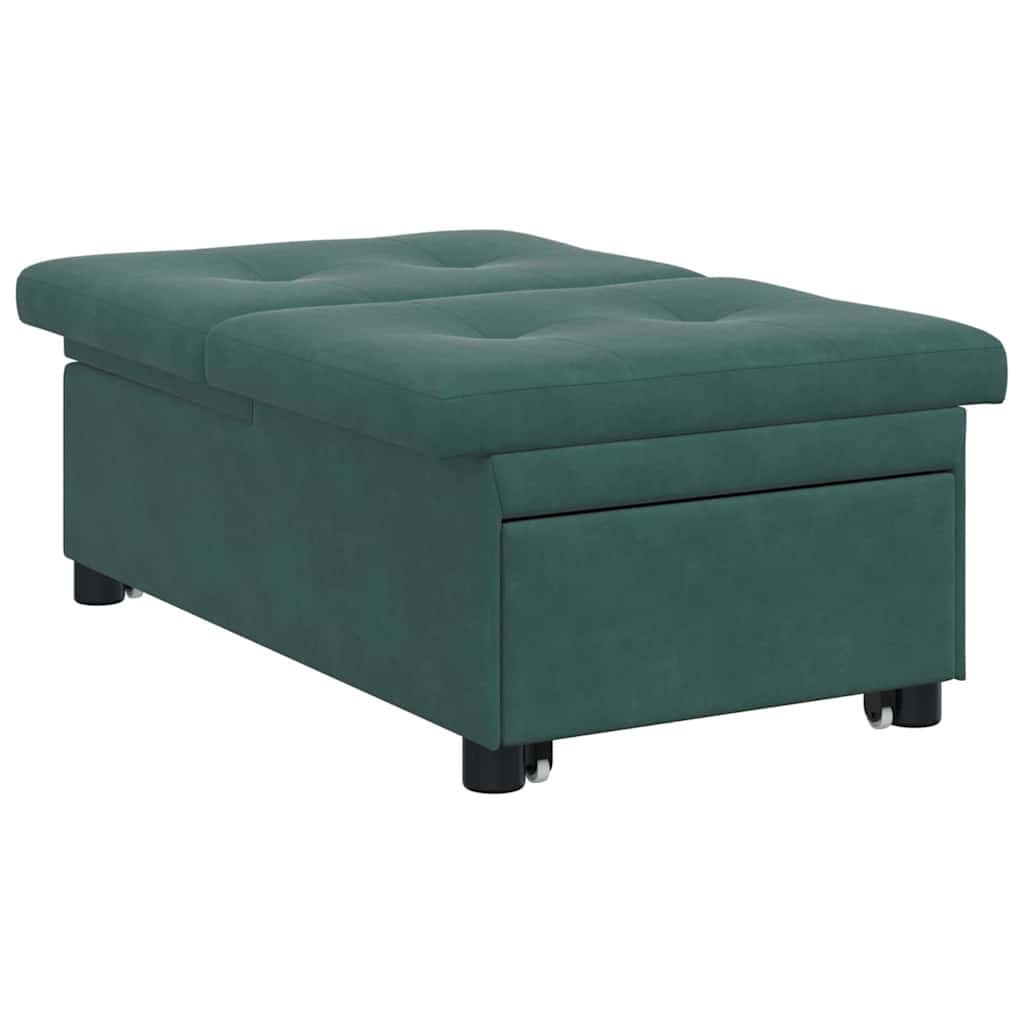 Schlafsofa Dunkelgrün 67 x 194 x 38 cm Samt