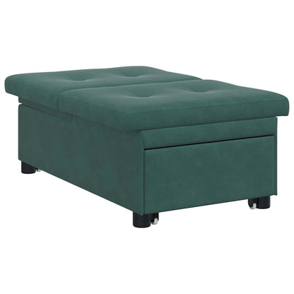 Schlafsofa Dunkelgrün 67 x 194 x 38 cm Samt