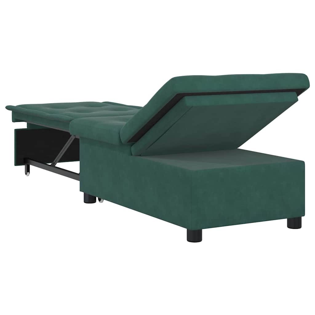 Schlafsofa Dunkelgrün 67 x 194 x 38 cm Samt