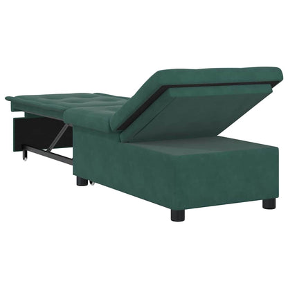 Schlafsofa Dunkelgrün 67 x 194 x 38 cm Samt