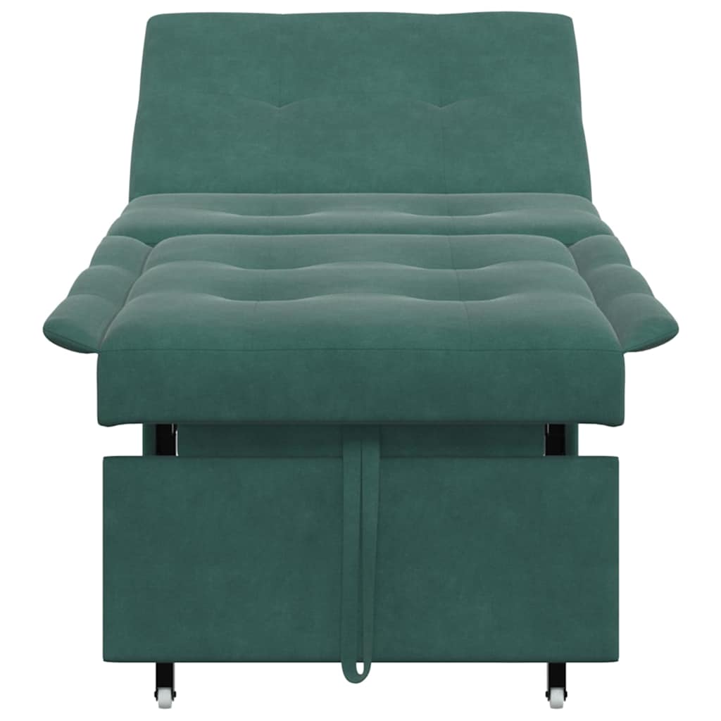 Schlafsofa Dunkelgrün 67 x 194 x 38 cm Samt