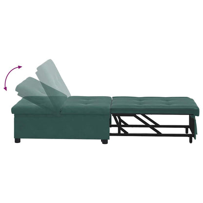 Schlafsofa Dunkelgrün 67 x 194 x 38 cm Samt