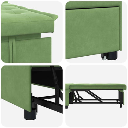 Schlafsofa Hellgrün 67 x 194 x 38 cm Samt