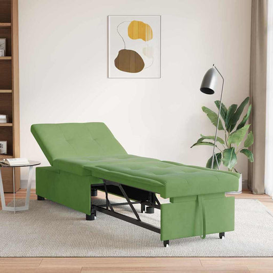 Schlafsofa Hellgrün 67 x 194 x 38 cm Samt