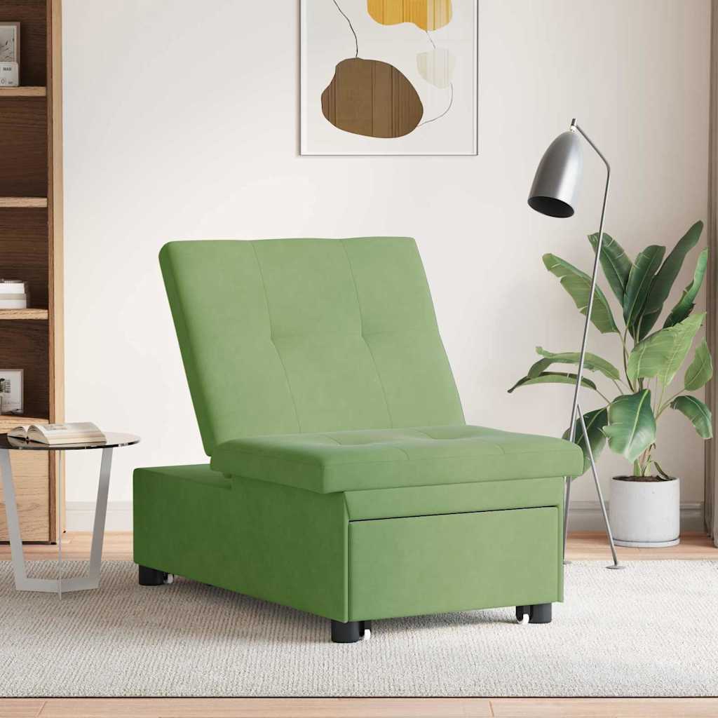 Schlafsofa Hellgrün 67 x 194 x 38 cm Samt