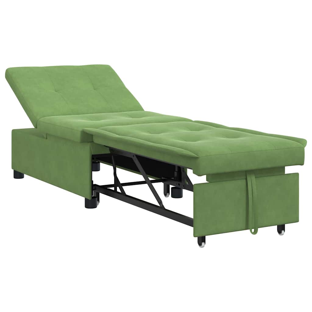 Schlafsofa Hellgrün 67 x 194 x 38 cm Samt