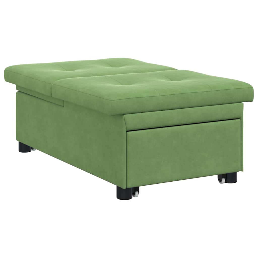 Schlafsofa Hellgrün 67 x 194 x 38 cm Samt