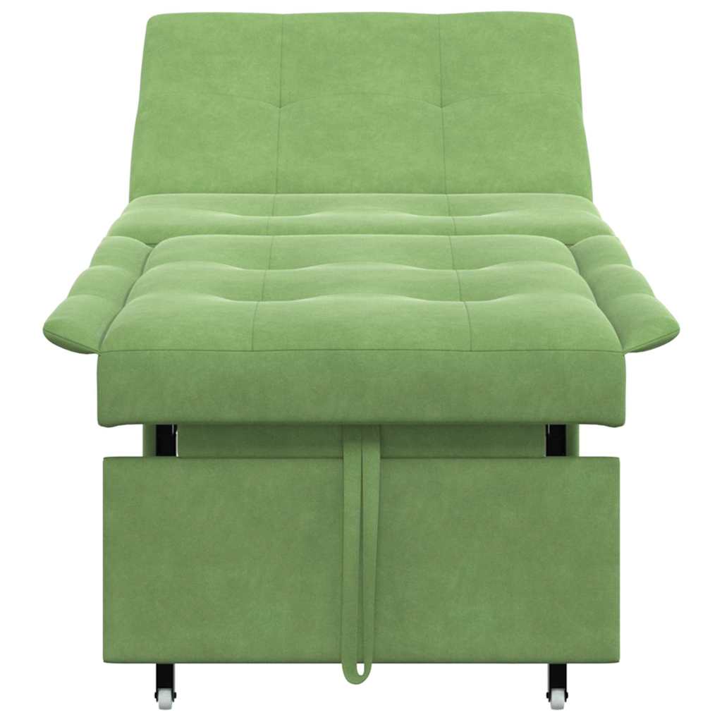 Schlafsofa Hellgrün 67 x 194 x 38 cm Samt