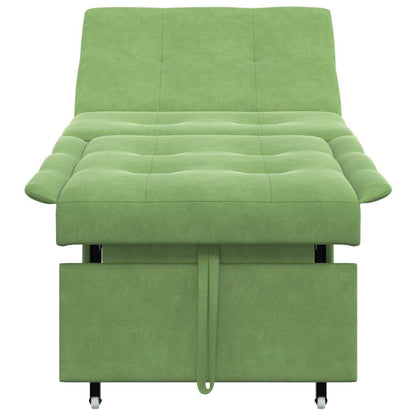 Schlafsofa Hellgrün 67 x 194 x 38 cm Samt