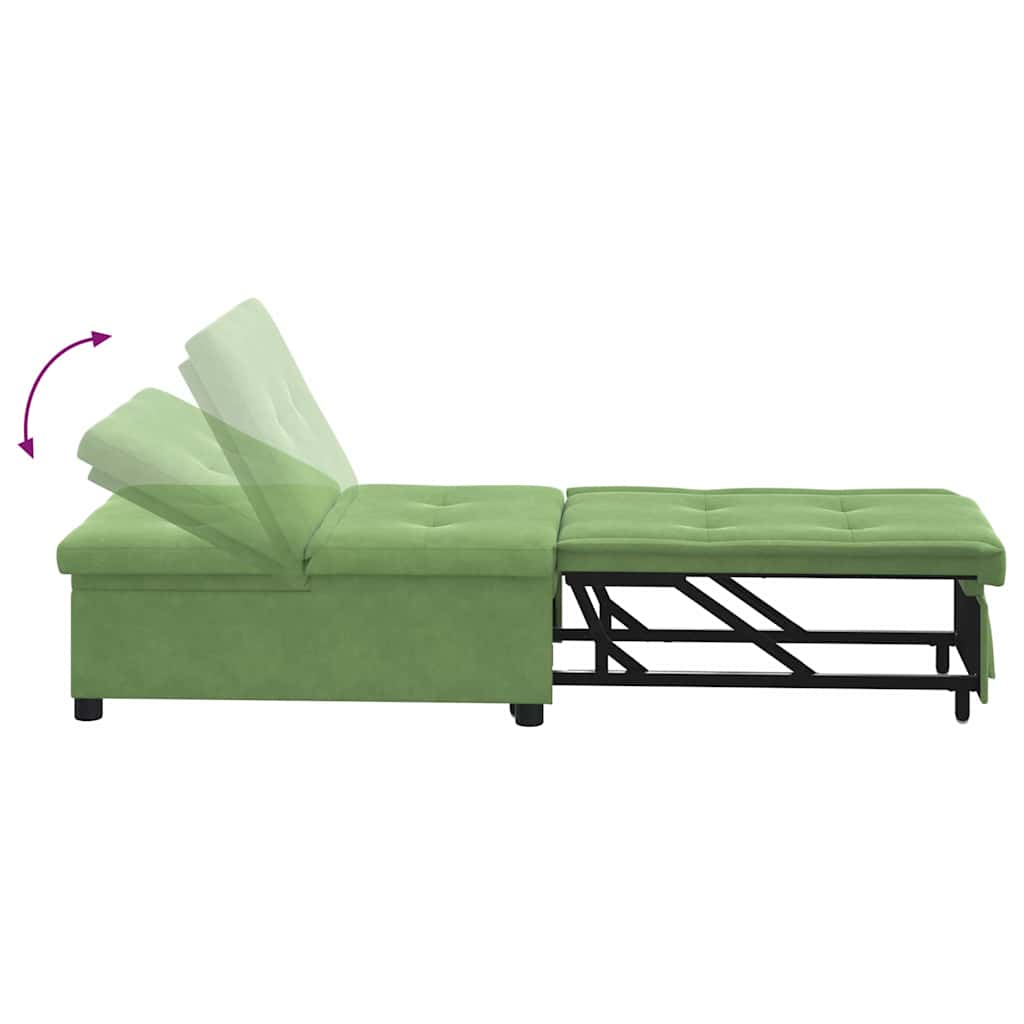 Schlafsofa Hellgrün 67 x 194 x 38 cm Samt