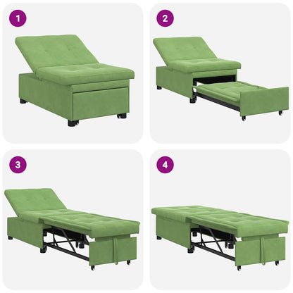 Schlafsofa Hellgrün 67 x 194 x 38 cm Samt