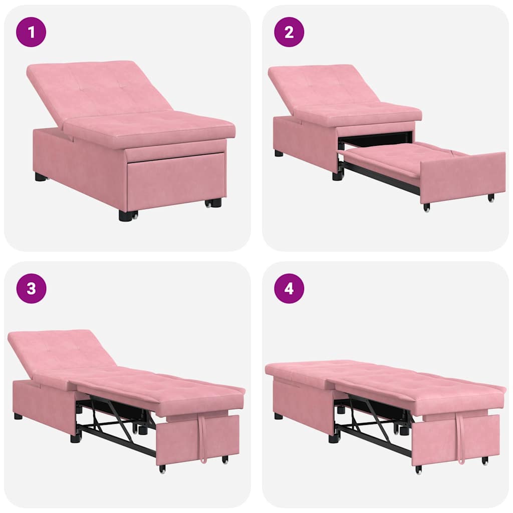 Schlafsofa Rosa 67 x 194 x 38 cm Samt