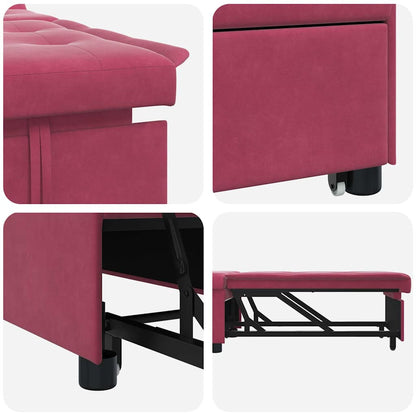 Schlafsofa Weinrot 67 x 194 x 38 cm Samt