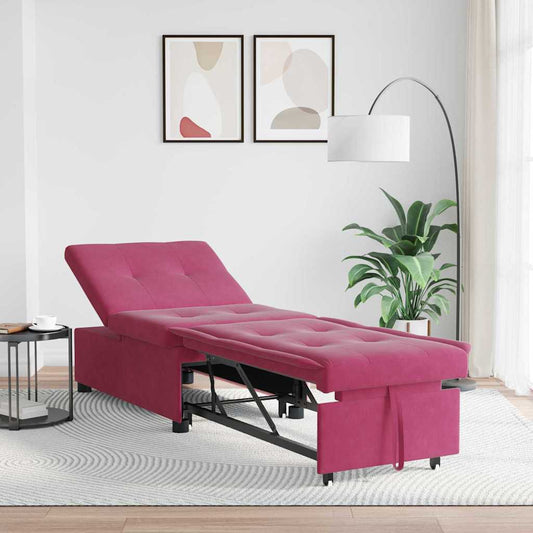 Schlafsofa Weinrot 67 x 194 x 38 cm Samt