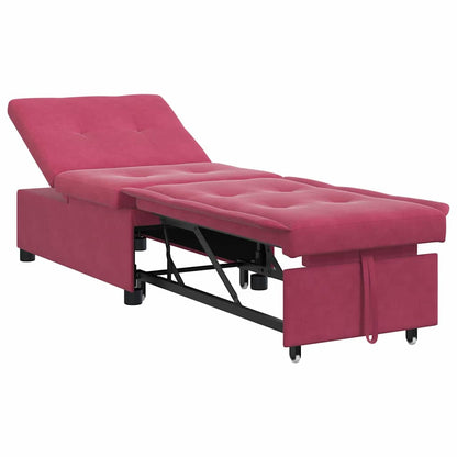 Schlafsofa Weinrot 67 x 194 x 38 cm Samt