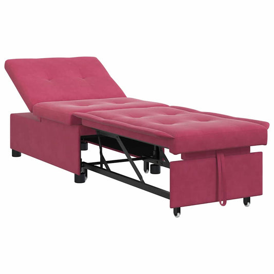 Schlafsofa Weinrot 67 x 194 x 38 cm Samt
