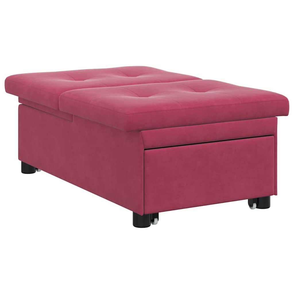 Schlafsofa Weinrot 67 x 194 x 38 cm Samt