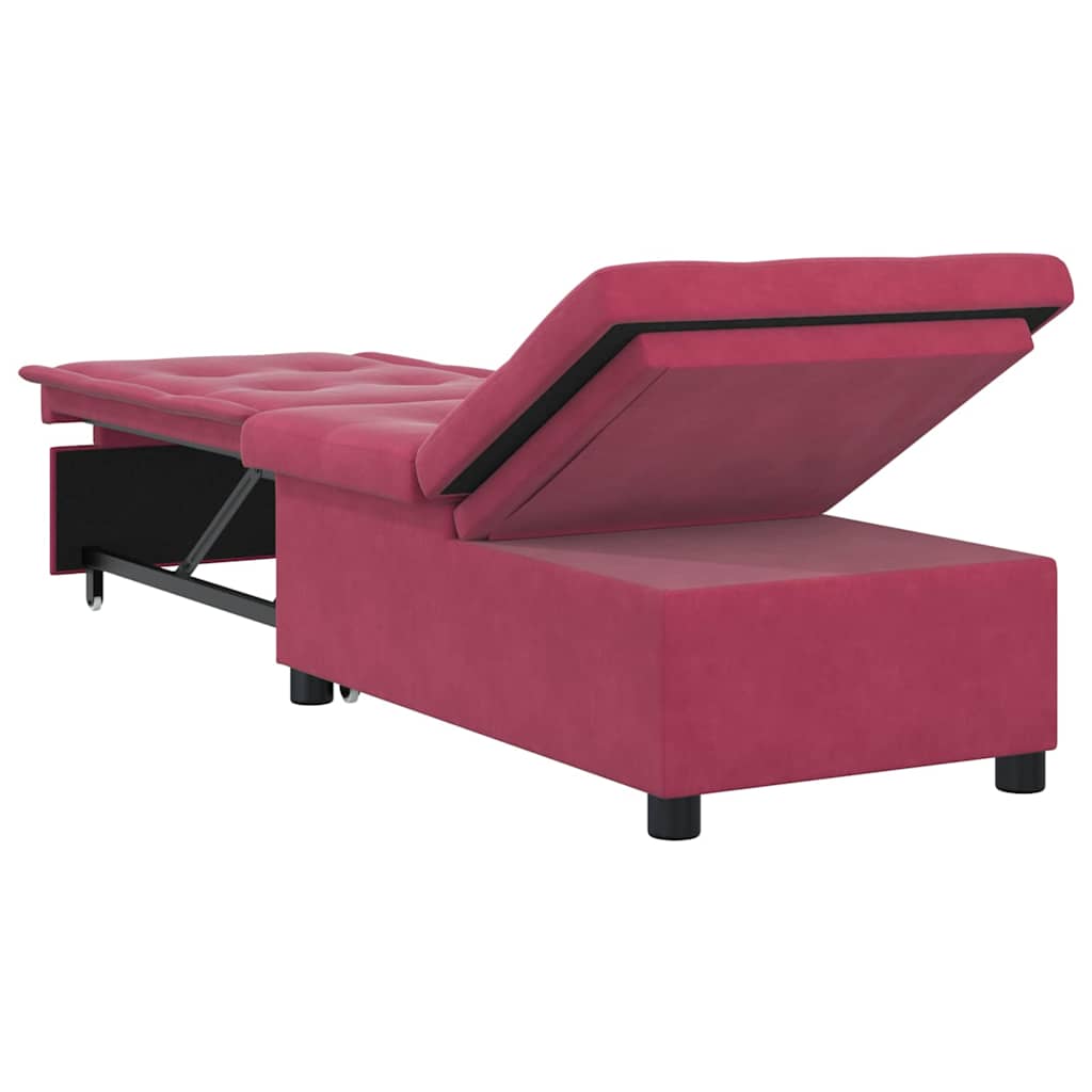 Schlafsofa Weinrot 67 x 194 x 38 cm Samt